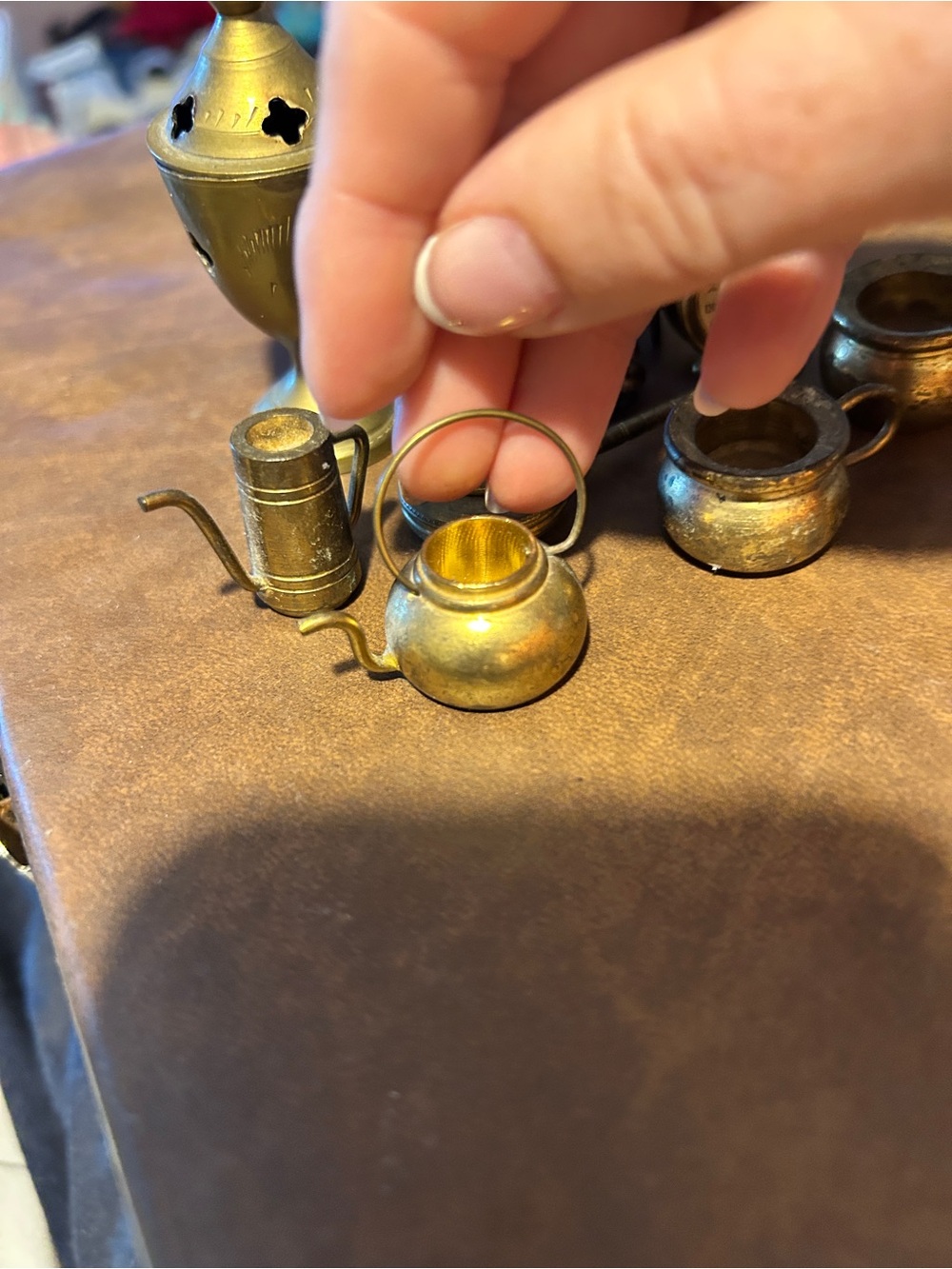 Brass Miniature Teapot Accent - Gold Finish